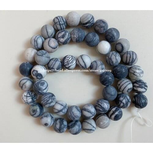 Free Shipping Natural Stone Matte spider web jaspers Round Loose Beads 15" Strand 6 8 10 MM Pick Size