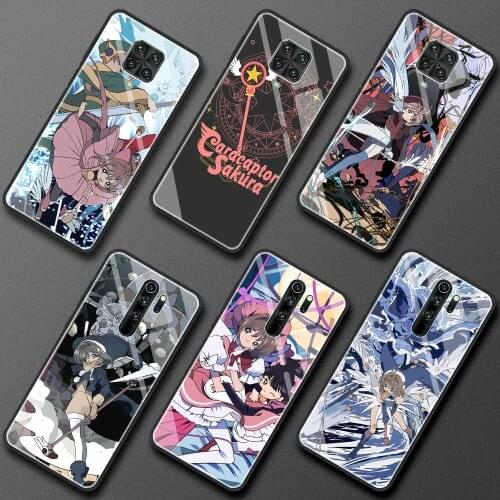 Cardcaptor Sakura Anime Glass Case for Xiaomi Redmi Note 9s 9 8 10 Pro Poco X3 NFC Mi 11 10T Lite 5G Tempered Phone Shell Cover