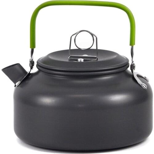 0.8L Camping Hiking Teapot Pot Outdoor Portable Cookware Mess Kit Carabiner Camping Cookware Stove Pot