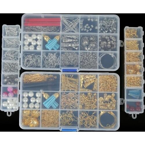 DIY Earring Findings Material Beads Cup/Earring Hook/beads Tassel Pendant/Jump Rings/Pins Box Sets Findings for Jewelry Supplies