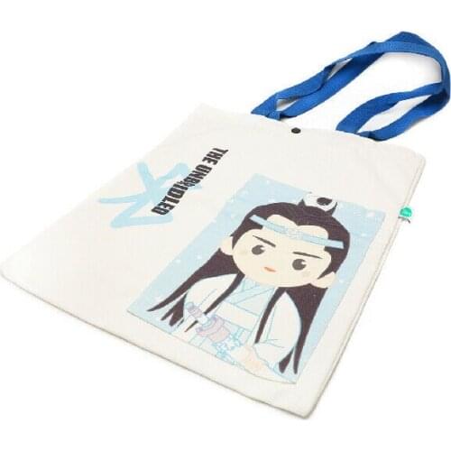 The Untamed Lan Wangji Wang Yibo Star Canvas Bag Shopping Bags Handbag Sa Cosplay props