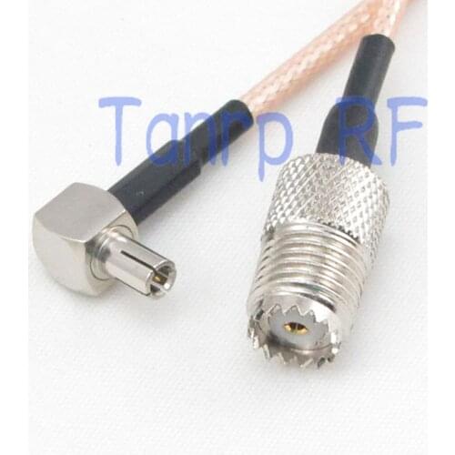50CM Pigtail coaxial jumper cable RG316 extension cord 20in mini UHF female jack to TS9 male right angle RF adapter connector
