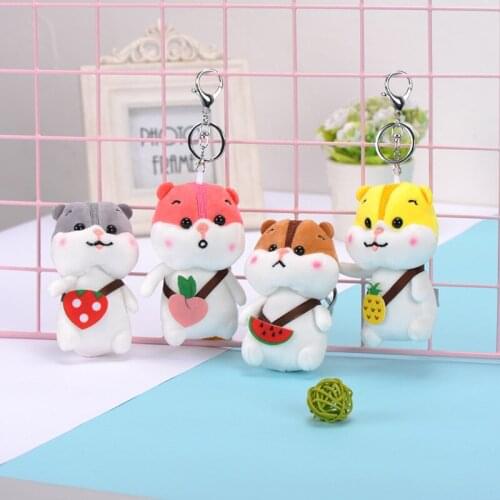 Creative backpack fruit hamster doll school bag pendant plush doll toy childrens toy network the same paragraph