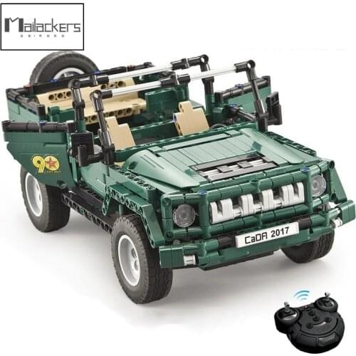 Follow Store =$2 Coupon Military RC The 90th Anniversary Remote Control Parade Car Model Building Blocks Toys For Children Gifts