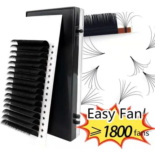 Easy Fan Volume Lashes Auto Bloom Individual Eyelash Extension Thick Natural Fans Volume Lashes soft makeup eyelash