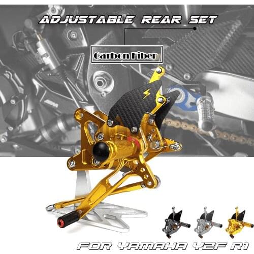 Motorcycle CNC & Carbon Fiber Footrest Rear Sets Adjustable Rearset Foot Pegs for KAWASAKI NINJA ZX6R 636 ZX-6R 2005-2006