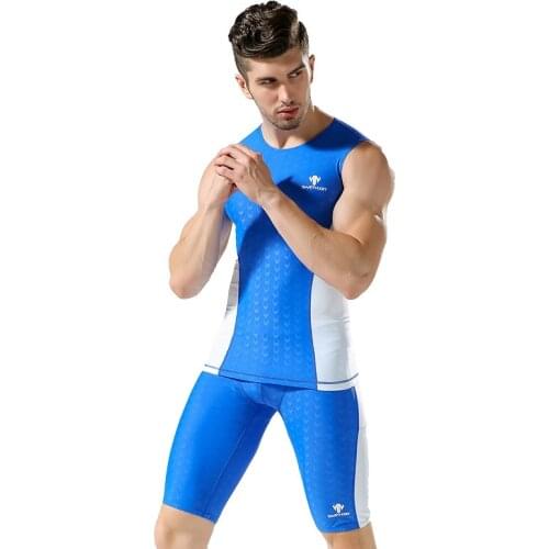 Men Women Two Piece Professional Racing Water Sport SwimWear Big Size Girl Boy Student Training Competition Swim Bathing Suit