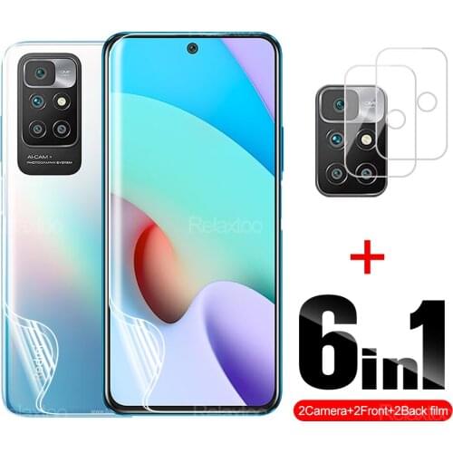 6in1 Full Cover Soft Hydrogel Film Protective For Redmi 10 Prime HD Front Back Screen Camera Lens Protection For Redmi 10 Film