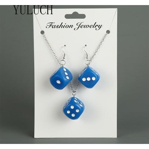 YULUCH Women resin dice necklace set girl simple elegant jewelry ladies many colors accessories necklace woman