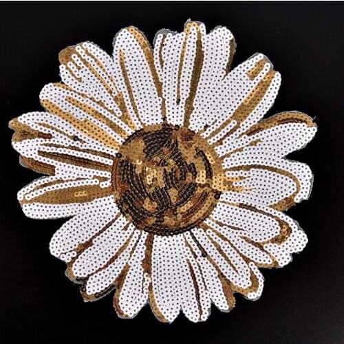 Sequins Flower floral Iron On Patch Sewing On Embroidered Applique Patch Clothes Stickers DIY Apparel Accessories