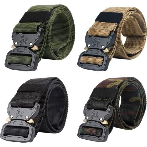 Men Outdoor Belt Army Tactical Mens Belt Quick Release Easy Buckle Canvas Waistband Outdoor Designer Camouflage Military Belt