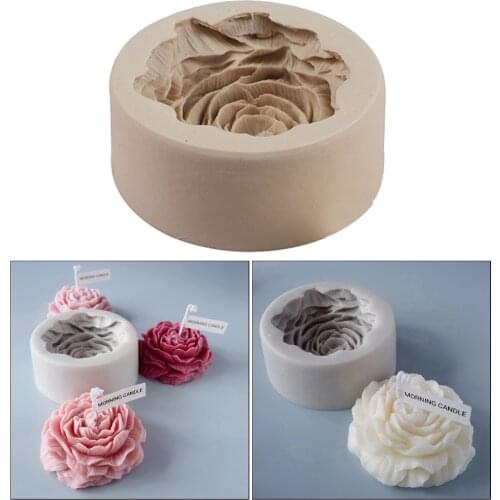 Aromatherapy Candle Silicone Mold 3D Rose Flower Shape Soap Silicone Mould DIY Peony Handmade Soap Model Plaster Mold
