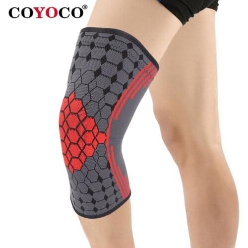 COYOCO Sport Knee Support Warm 1 Pcs Red Hexagon Diamond Kneepad Knee Brace for Joint Pain Relief and Injury Recovery Black Blue