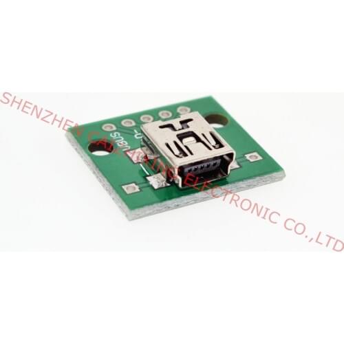 SUQ 10pcs MINI USB to DIP Adapter 5pin female connector B type pcb converter