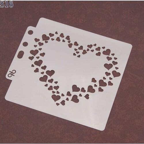 Heart shape Layering Stencils graffiti hand copied board hollowed out photo album graphic spray painting tool