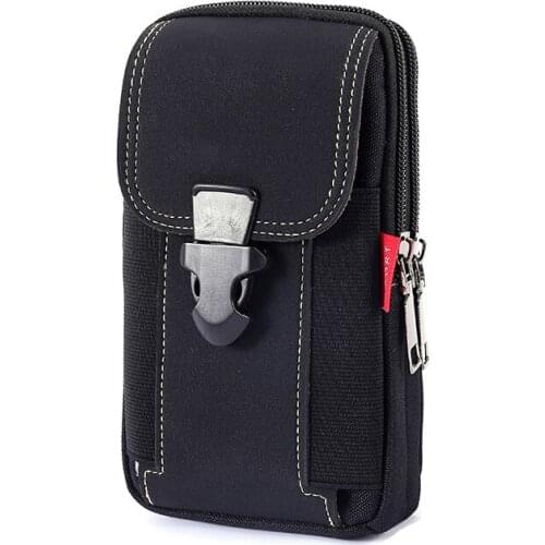 Universal Canvas Waterproof Mobile Phone Bag For Samsung/iPhone/Huawei/HTC/LG/Xiaomi Wallet Case Belt Pouch Coin Purse Cover