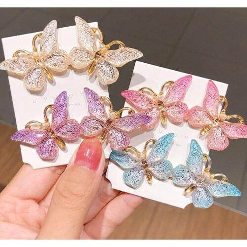 Multiple Styles Colorful Enamel Butterfly Hair Clips for Girls Kids Barrette Wedding Hairpins Hair Accessories Styling Tools