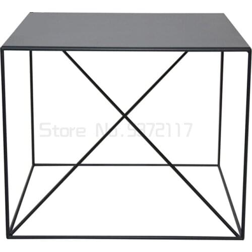 Iron square small tea table Nordic simple sofa side table Yangtai side table creative corner table