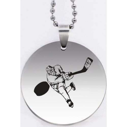 Ufine jewelry sport game pendant army card ice ball round disc stainless steel customed necklace N4559