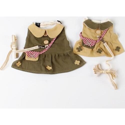 Small Animal Harness Vest Outing Cotton Walking Suit for Rabbit Ferret Guinea-pig Bunny Hamster