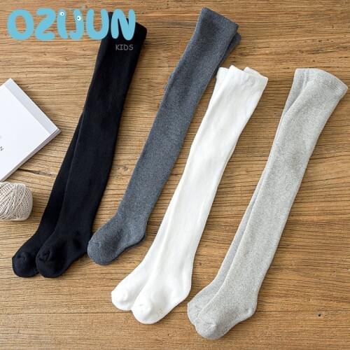 Winter 0-8 Years Children Girls Combed Cotton Thickning Pantyhose Baby Kids Warm Pants Solid Color Terry Soft Comfortable Tights
