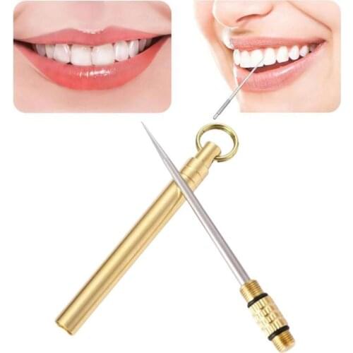 1Pcs Titanium Outdoor Edc Portable Multifunctional Toothpick Bottle Fruit Fork Camping Tool Toothpick Oral Care Tools Fruit Tool