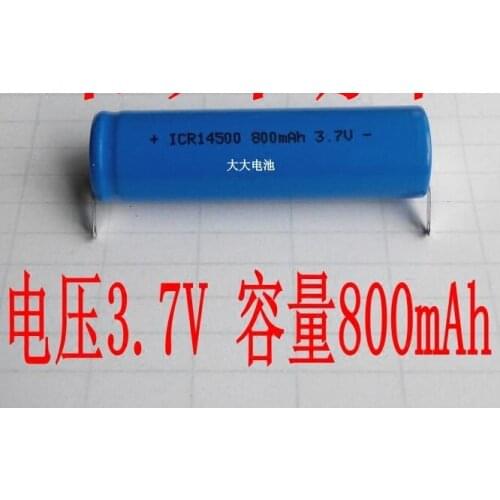 2-10PCS 3.7v800mah ICR14500 14500 Rechargeable lithium battery with solder feet