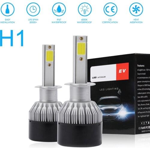 2pcs H1 EV9 72W 8000LM 6000K LED Car Headlight Kit Automobile Fog Lamp Hi or Lo Light Bulbs 2021