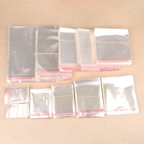 200pcs/lot Transparent Self-adhesive Seal OPP Bag Plastic Cellophane Bag Wedding Gift Pouch Jewelry Packaging Bag