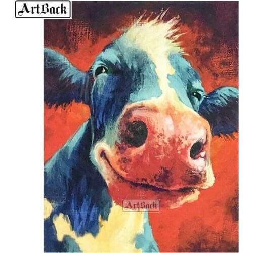 3d canvas diamond painting cow full square / round diamond embroidery animal diamond art decoration