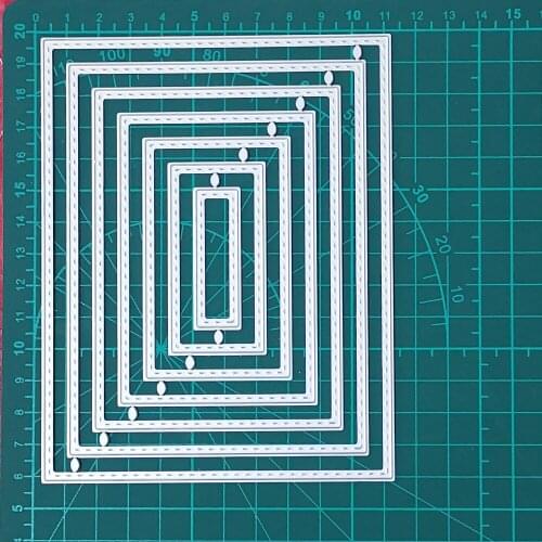 7Pcs Rectangle Card Frame Metal Cutting Dies Scrapbooking Craft Dies Cut Christmas DIY Album Card Make Stencils Die Cut New 2020