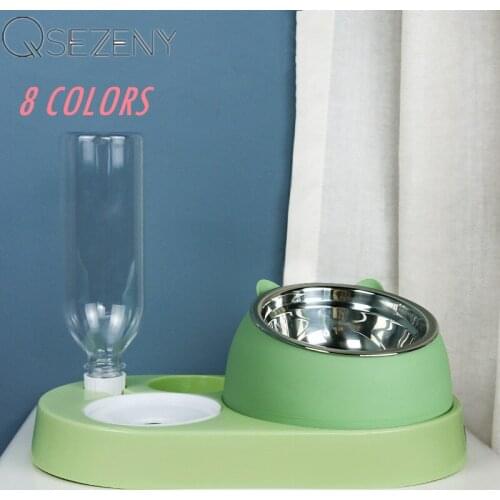 Pet Cat Automatic Feeder Bowl for Cats Drinking Water 500ml Bottle Kitten Bowls Slow Food Feeding Container Cat Supplies