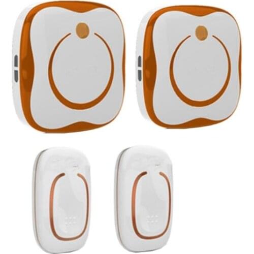 Door ring bell 2 emitter+2 receivers Waterproof 280M Long-range wireless doorbell,wireless door chime,door bell 48 melodies