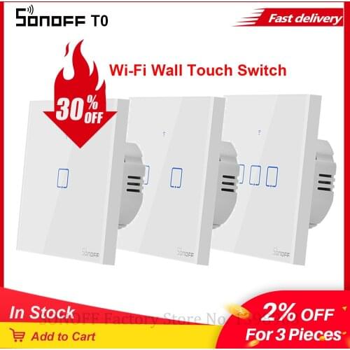 Itead SONOFF TX T0 EU Wireless Wifi Smart Switch 1/2/3 Gang Wifi Wall Touch Switch Works with Alexa Google Home For Smart Home