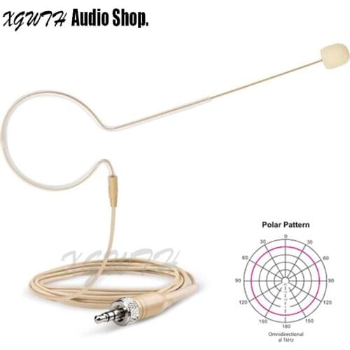 Beige Headset Microphone Single Earhook Head Headworn Mic for Sennheiser Wireless System & Bodypack Transmitter 3.5mm Screw Lock