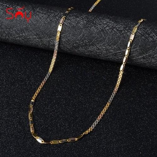 Sunny Jewelry 2021 Fashion Three Color Copper Necklace Chain For Women Man High Quality Classic For Daily Wear Gift Anniversary