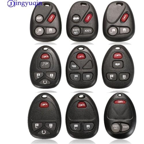 Jingyuqin Remote Car Key Shell Cover Case Styling Fob Blank For G-M Pontiac Buick Keyless Entry Case 3/4/5B Rubber Pad