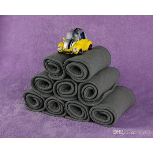 Fedex Free Bamboo Charcoal Liner Insert 4 Layer For Baby Diaper Natural Bamboo Cloth Reusable Diaper Pads Nappy Inserts
