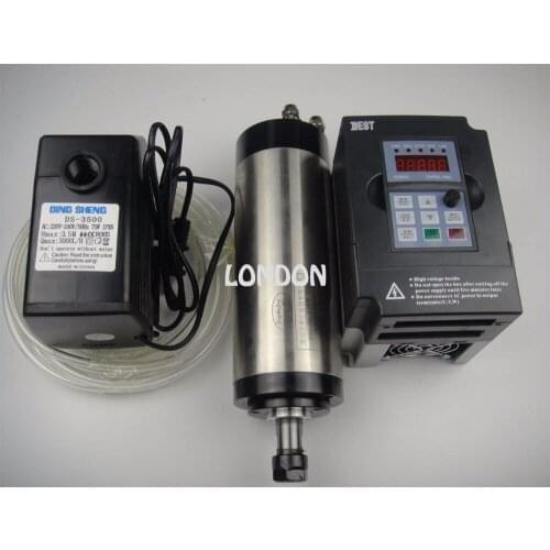 ER16 diameter 80mm 220V 1.5KW water cooling CNC milling spindle +1.5KW VFD +water pump+water pipe