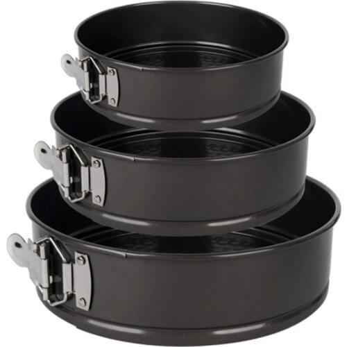 Hot-3Pcs/Set Cake Pan for Baking Removable Bottom Non-Stick Springform Cheesecake Pan Leakproof Round Cake Mold Cake Pan Set