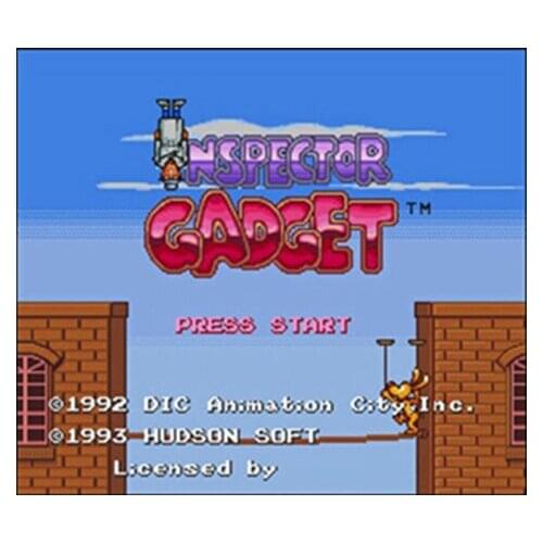 Inspector Gadget USA Version 16 bit English Big 46 pins Grey Game Card For NTSC Game Player