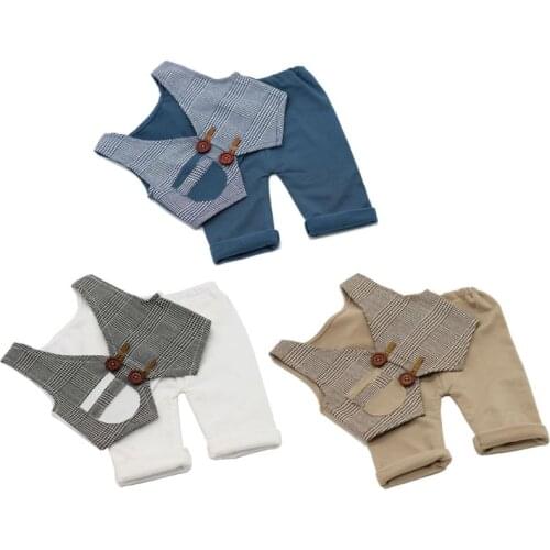 J60B Pants and Vest Set Accessories for Newborn Photography Props Costume Infant Baby Boy Little Gentleman Outfit