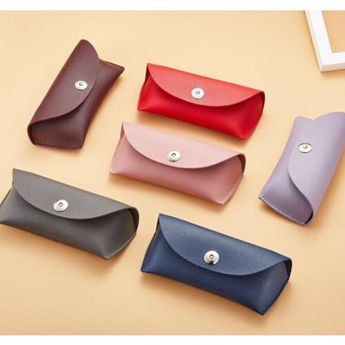 Magnetic Glasses Box 16*7.5*5cm PU Sunglasses Boxes Myopia Reading Eyeglasses Cases Leather Spectacles Protective Box 7color