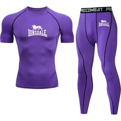 Mens Suit Compression Suit MMA long Sleeve T-Shirt Mens Tights Fitness Suit SportsSuit Basketball Suit Running Suit Jogging T