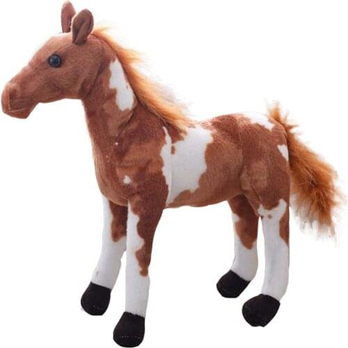 Horse Stuffed Animal Toy Lifelike Horses Plush Pony Doll Kids Birthday Gifts 63HE
