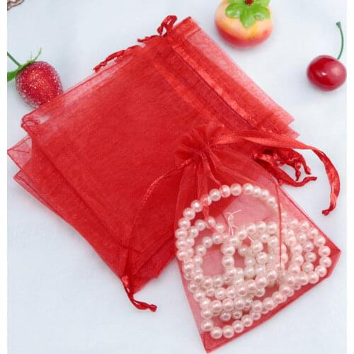 New 100pcs/lot 13x18cm Jewelry Gift Organza Bags Wedding Favors Candy Pouches Home Party Decoration Crafts Pack Festive Supplies