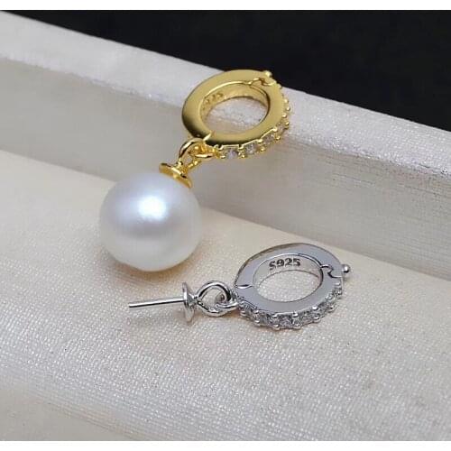 New Circle 925 Sterling Silver Pendant Mount Base Settings Mountings Findings Parts for Pearl Crystal Jade Agate Beads Stones