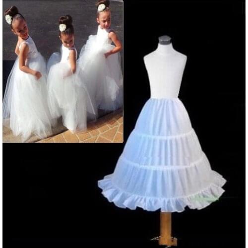 New Petticoats White A-Line 3 Hoops Children Crinoline for Flower Girl Dress In Stock Wedding Little Girls/Kids Underskirt