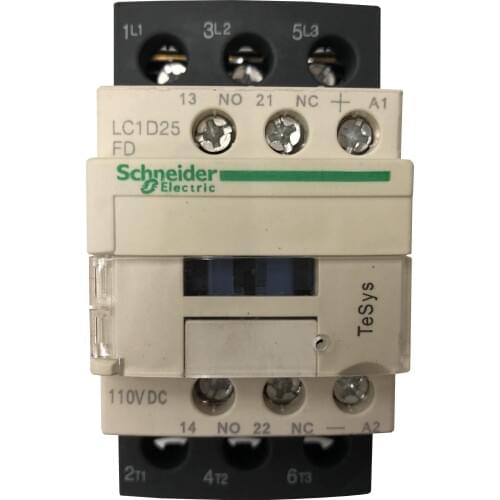 New original authentic LC1D25FDC coil 110VDC three-pole contactor 25A motor power load 15KW-500V TeSys LC1D 1NO + 1NC