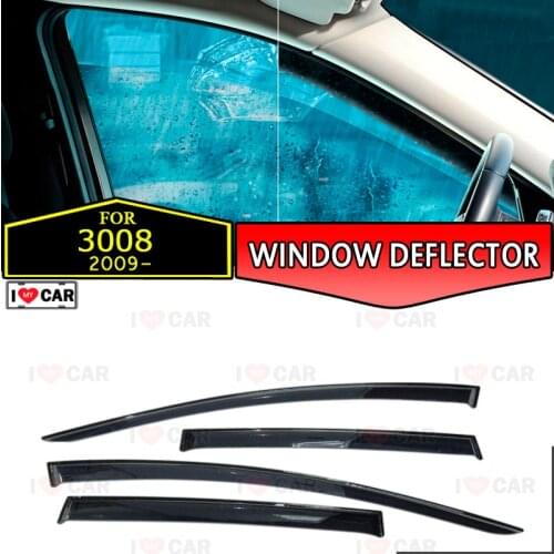 Window deflector for Peugeot 3008 2009- car window deflector wind guard vent sun rain visor cover car styling